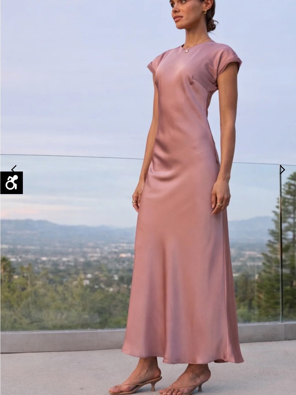 Satin Slip Maxi Dress in Dusty Rose